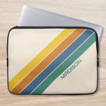 Retro Personlig Namn Laptop Fodral<br><div class="desc">Skapa din egen personlig laptop sleeve. Innehåller vintage abstrakt rand-design och eget namn i en klassisk stil-typografi.</div>