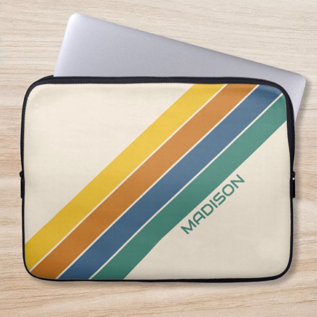Retro Personlig Namn Laptop Fodral (Skapare uppladdad)