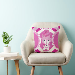 Retro Personlig Rosa Fox Pillow Kudde