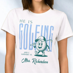 Retro Personlig Skript Mrs Blue Rolig Golf Fru T Shirt