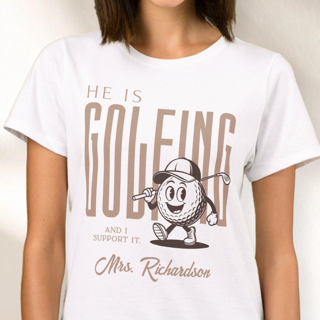 Retro Personlig Skript Mrs Brown Kul Golf Fru T Shirt (Retro Personalized Script Mrs Brown Fun Golf Wife T-Shirt)