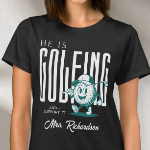 Retro Personlig Skript Mrs White Rolig Golf Fru T Shirt