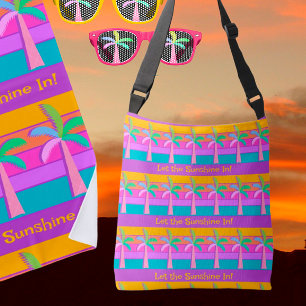 Retro Personlig Sunset Tropical Handflatan Axelväska