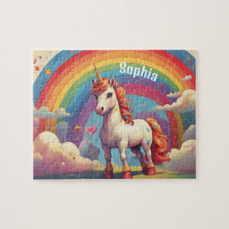 Retro Personlig Unicorn Pussel