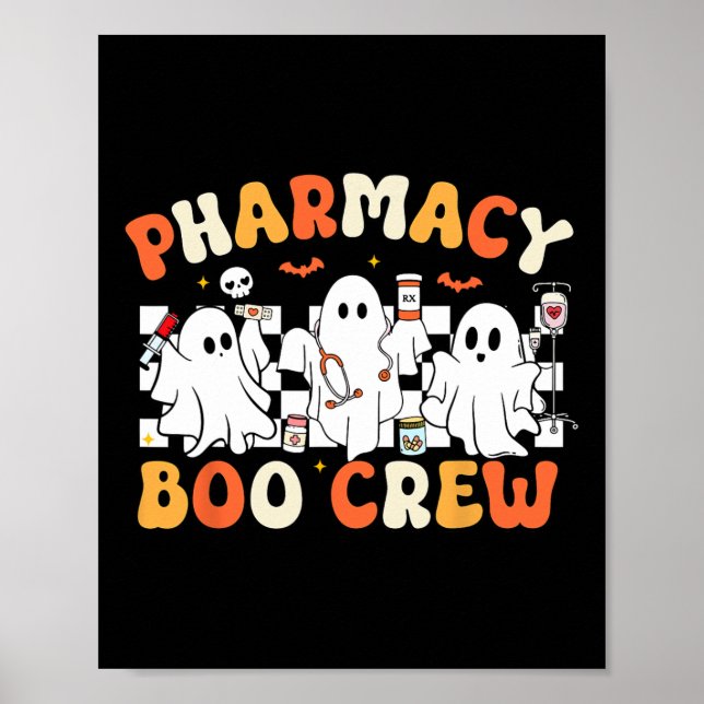 Retro Pharmacy Boo Crew Ghost Pharmacist Hall Poster (Framsidan)