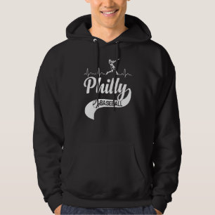 Retro Philadelphia Baseball Heartslag Vintage Phil Hoodie