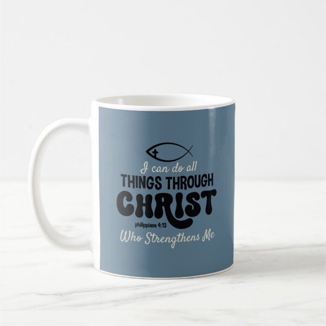 Retro Philippians 4:13 Kaffemugg (Vänster)