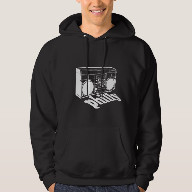 Retro Philly Boombox Sweatshirt Med Luva (Framsida)