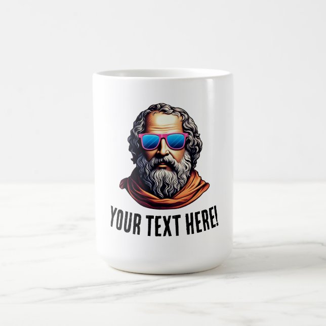 Retro Philosopher Bust - Anpassningsbar Text Kaffemugg (Center)
