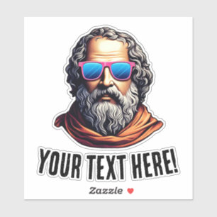 Retro Philosopher Bust - Anpassningsbar Text Klistermärken