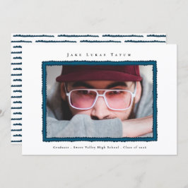 Retro Photo Blue Frame Graduation High School Meddelande