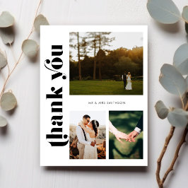 Retro Photo Bröllop Tack vykort