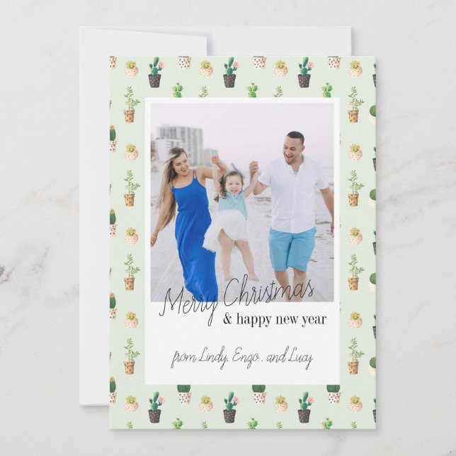 Retro Photo Cactus Desert-julkort Julkort (Framsida)