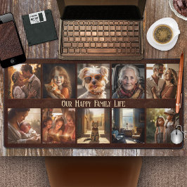 Retro Photo Collage Faux Leather