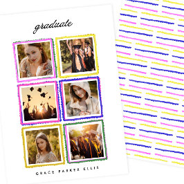 Retro Photo Collage Frames Graduation High School Meddelande