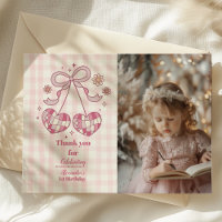 Retro Photo Cute Rosa Bow Coquette 1:a födelsedag