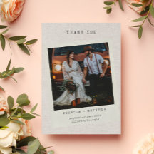 Retro Photo Faux Linen Custom Wedding