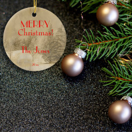 Retro Photo Julgran Julgransprydnad Keramik