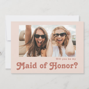 Retro Photo Maid of honor Frieri kort