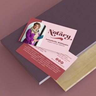 Retro Photo Notary Loan Signing Agent Visitkort