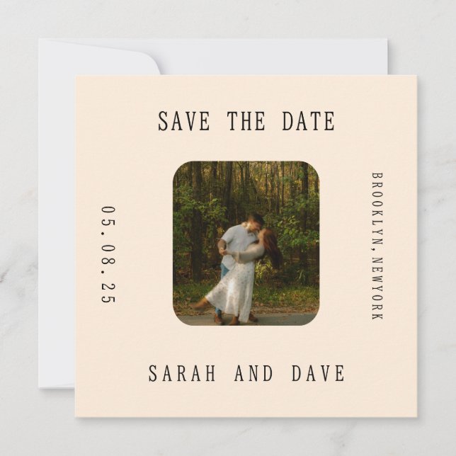 Retro Photo Save the Date Spara Datumet (Framsida)