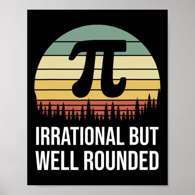 Retro Pi-dagen irrationell men väl rundad, funny M Poster (Framsidan)