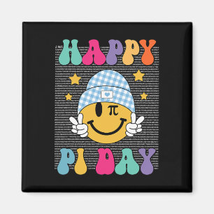 Retro Pi Day 10000 Digits Pi Sign Math Teacher Man Magnet