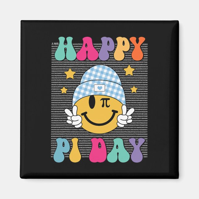 Retro Pi Day 10000 Digits Pi Sign Math Teacher Man Magnet (Framsidan)