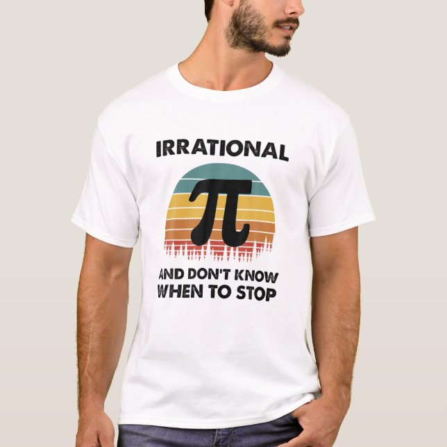 Retro Pi Day Irrationell Number Lärare Student Mat T Shirt (Framsida)