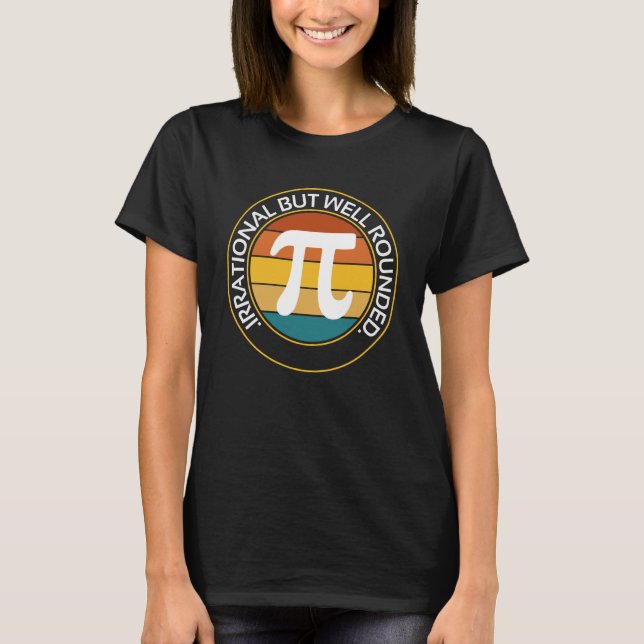 Retro Pi Day Math Ekvation irrationellt men väl Ro T Shirt (Framsida)