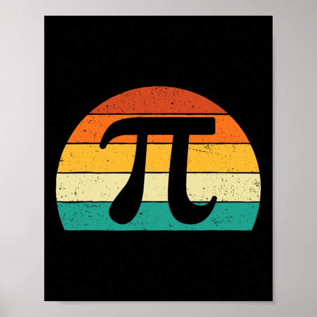 Retro Pi Symbol - Math Älskare Science Pi Day Poster (Framsidan)