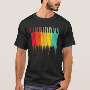 Retro Piano Nycklar Musician Tangentbord Player Pi T Shirt