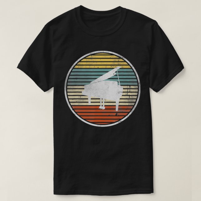 Retro Piano Player Pianist Gift Tangentbord Musici T Shirt (Design framsida)