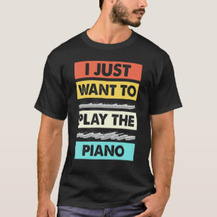 Retro Pianospelare Piano Tangentbord Pianist Musik T Shirt