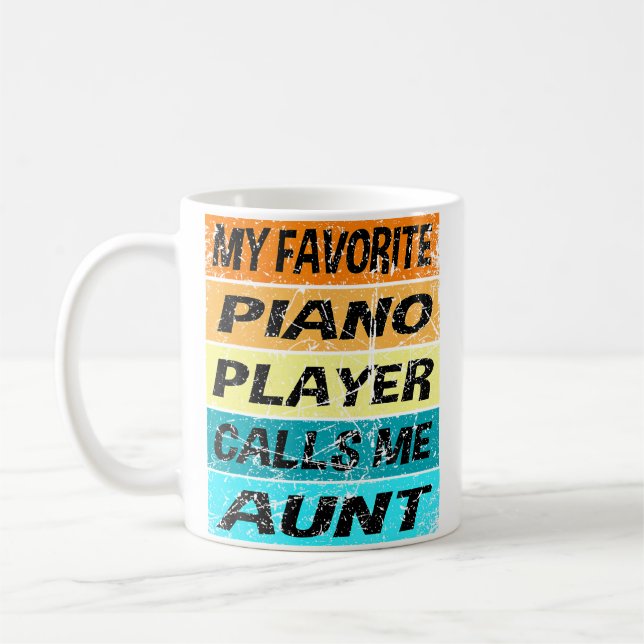 Retro Pianotröja Min Favorit Kallar Mig Faster Pia Kaffemugg (Vänster)