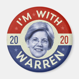 Retro Pic 2020 för Elizabeth Warren Magnet