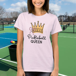 Retro Pickleball Drottning Rosa Monogram Kvinnor T Shirt