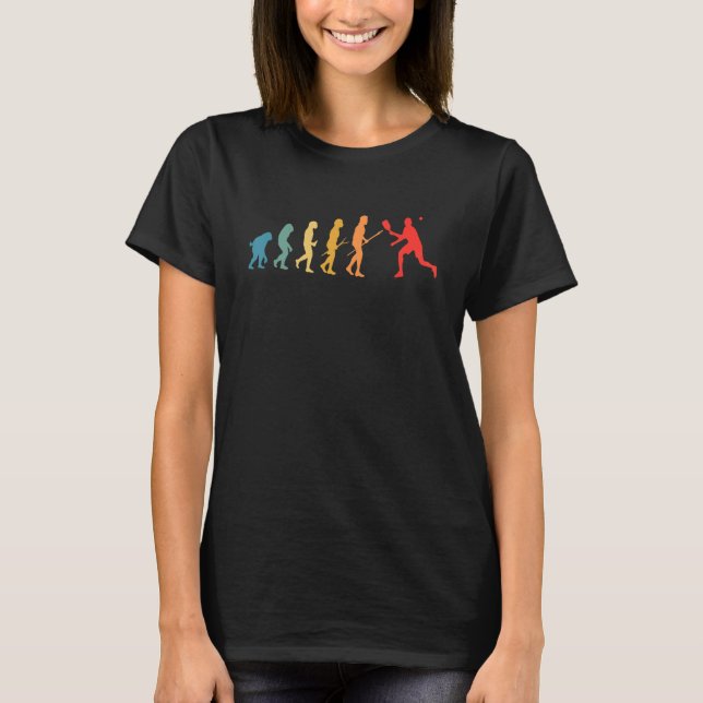 Retro Pickleball Evolution för Pickleballspelare T Shirt (Framsida)