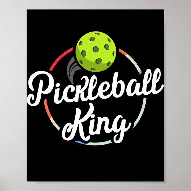 Retro Pickleball Kung Vintage Pickle Boll Player Poster (Framsidan)