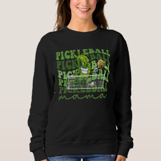 Retro  Pickleball Mama Player Cute Pickle Ball T Shirt