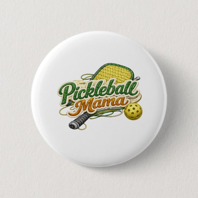 Retro Pickleball Mamma Knapp Pin Fars dag  (Framsida)