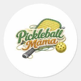 Retro Pickleball Mamma Mors Dag Runt Klistermärke