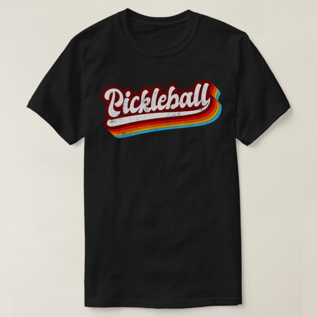 Retro Pickleball Paddleball Pickle Boll Älskare Pi T Shirt (Design framsida)