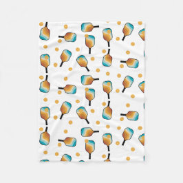 Retro Pickleball Paddles & Boll Mönster Fleecefilt