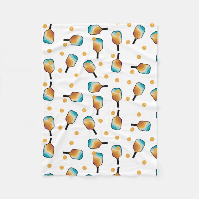 Retro Pickleball Paddles & Boll Mönster Fleecefilt (Framsidan)