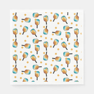 Retro Pickleball Paddles & Boll Mönster Pappersservett