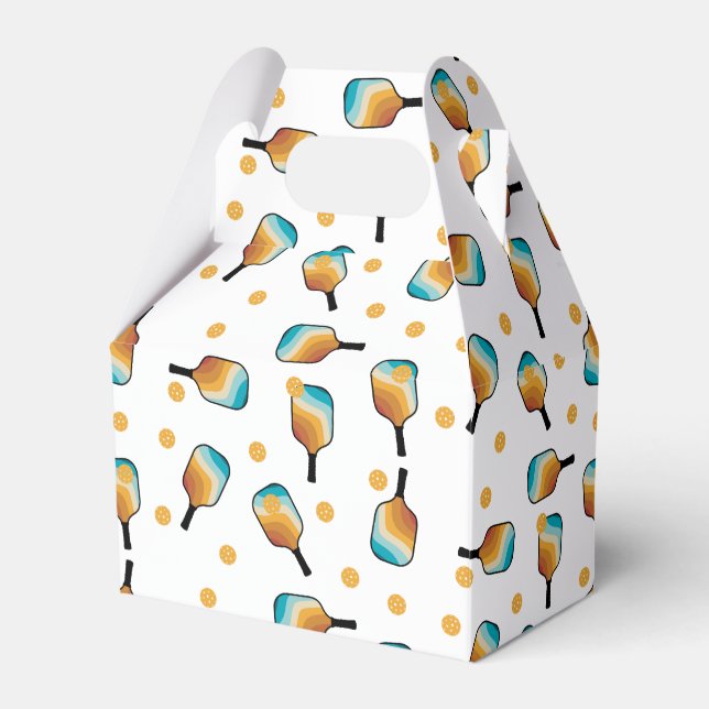 Retro Pickleball Paddles & Boll Mönster Presentaskar (Framsidan Sidan)