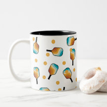 Retro Pickleball Paddles & Boll Mönster