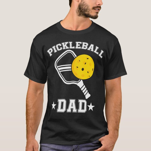 Retro Pickleball Pappa Daddy Far Happy Fars Dag T Shirt (Framsida)