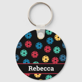 😍 Retro Picklebollar/svart Nyckelring